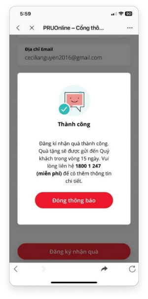 Cập nhật tính năng mới: Đổi ưu đãi PRURewards trên kênh Zalo OA Prudential Vietnam