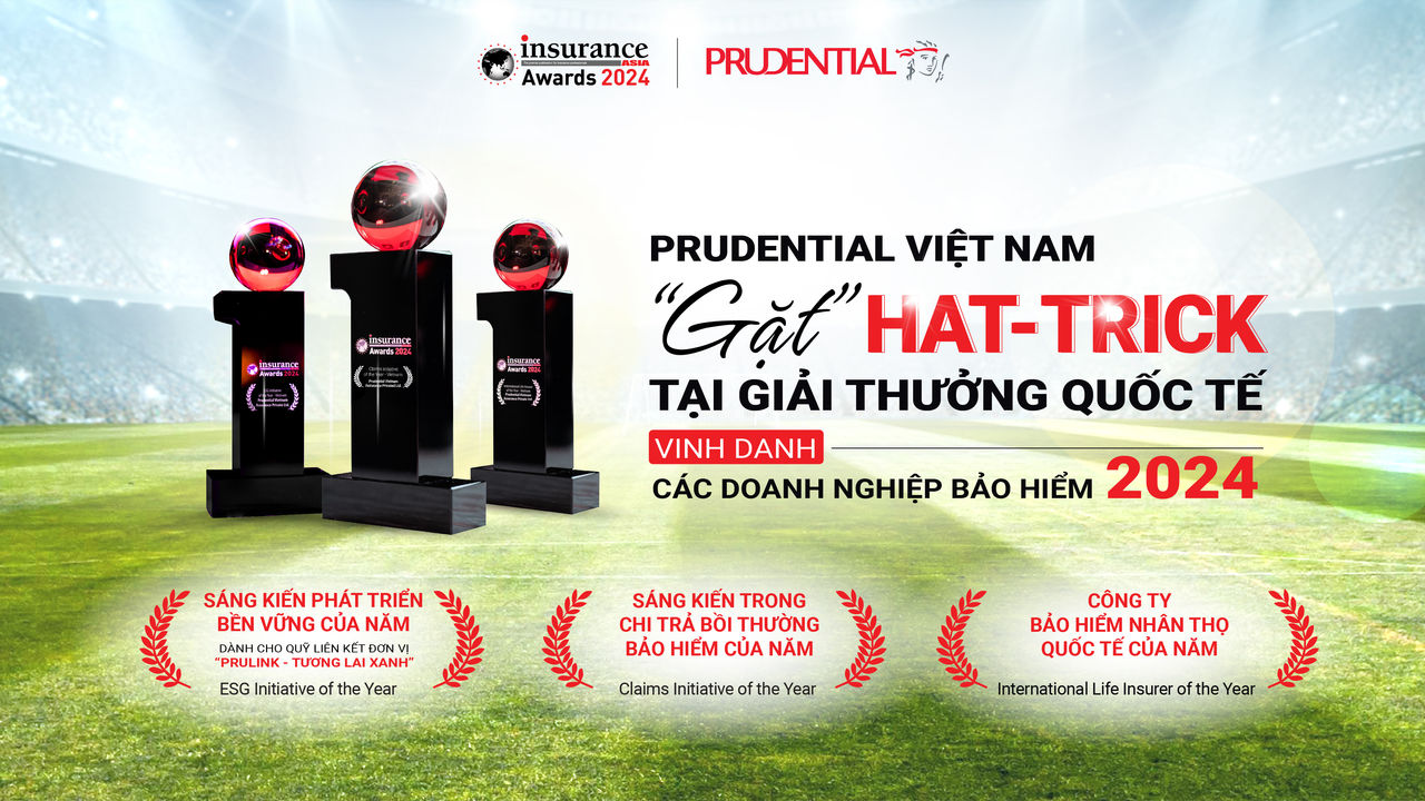 Prudential “gặt” hat-trick tại lễ trao giải Insurance Asia Awards 2024