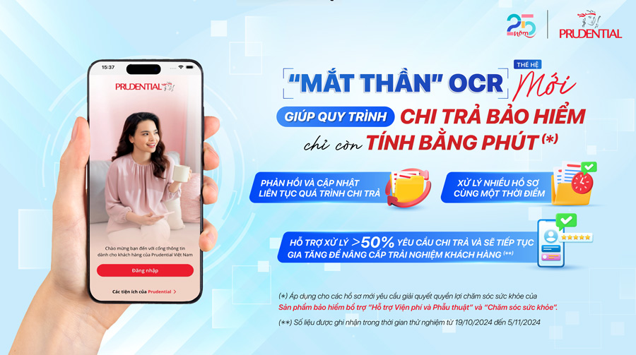 Prudential tự động hóa quy trình chi trả quyền lợi bảo hiểm với "mắt thần” OCR thế hệ mới